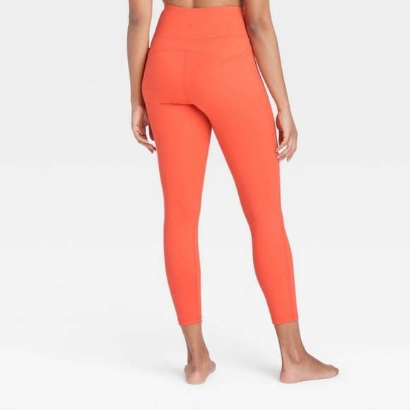 All In Motion Women's Contour Power Waist High-Rise Leggings 26" Coral - Picture 2 of 4